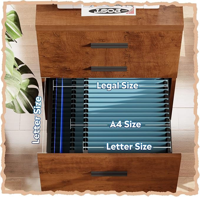 DEVAISE 3 Drawer File Cabinet for Home Office, Wood Under Desk Filing Cabinet - Image 5