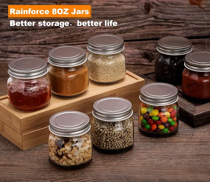 Mason Jars 8 oz 30 Pack- Small Mason Jars - Image 2