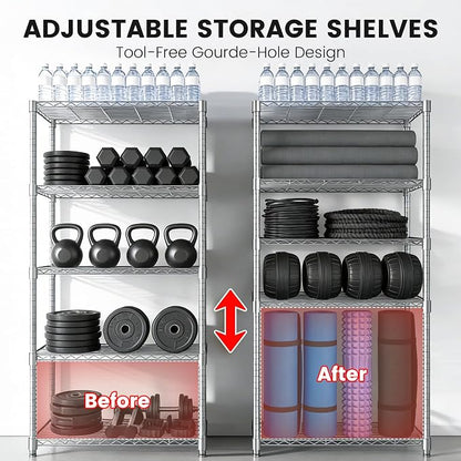 Xcity Storage Shelves, 5 Tier Heavy Duty Metal Shelving Unit, 2000 LBS - Image 4