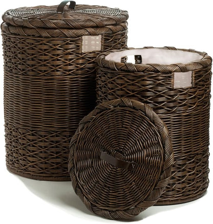 The Basket Lady Round Wicker Laundry Hamper, Extra Large, 23 in Dia x 28 in H - Image 2