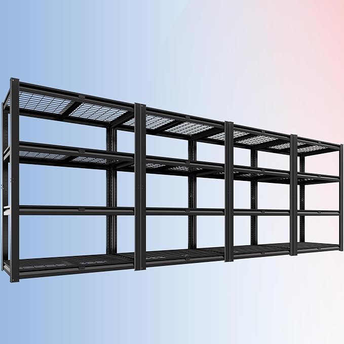 PrimeZone Heavy Duty Garage Shelving 2200 LBS 4 Tier Heavy Duty Storage Shelves by PrimeZone
