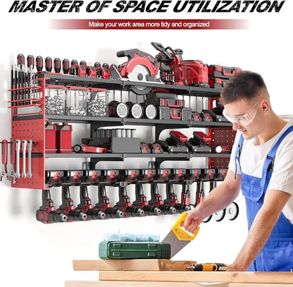 Power Tool Organizer Wall Mount, Cordless Drill Hanger Storage Rack 8 Drill - Image 5
