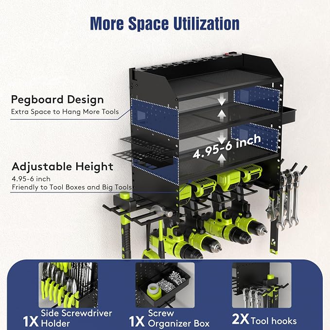 Heavy Duty Power Tool Organizer Wall Mount - Image 3