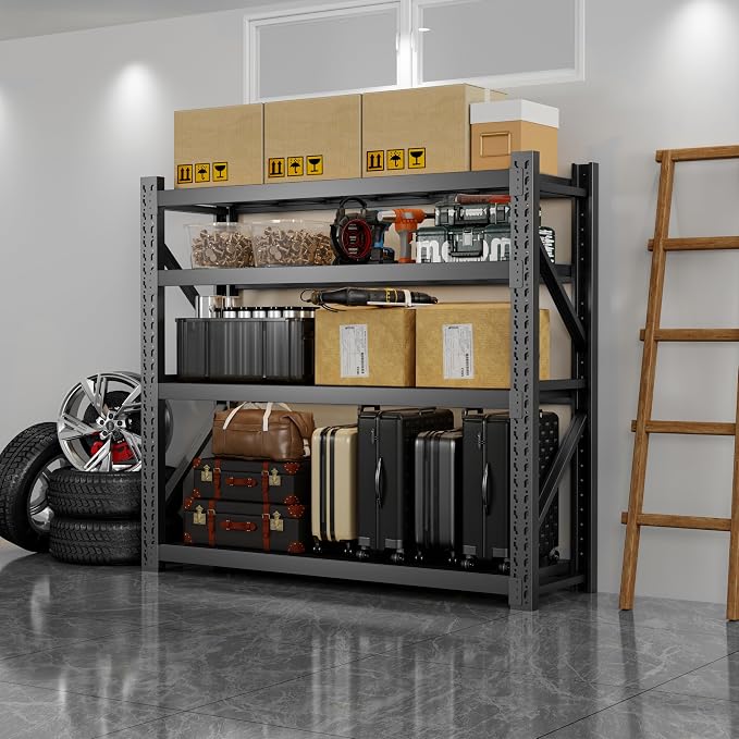 3000LBS Heavy Duty Storage Shelves, 4-Tier Adjustable Garage Organization - Image 2