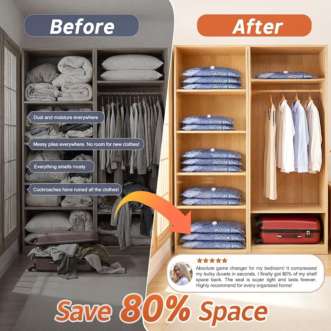 Vacuum Storage Bags with Rechargeable Cordless Pump, Space Saving Seal Bags - Image 5