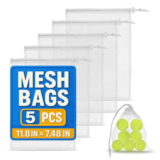 5 Pcs Small Mesh Bags with Tight Closure, 11.8 x 7.48", Nylon | Mesh Laundry by TheLittleGreenChange
