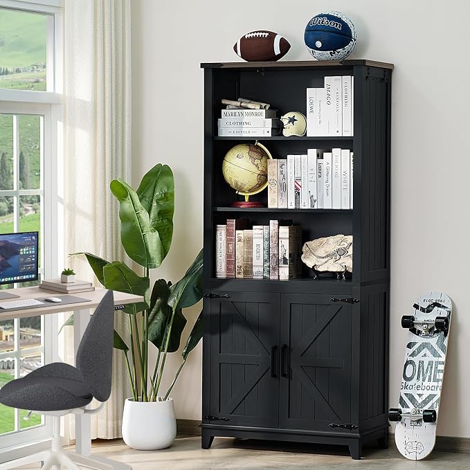 70in Tall Bookshelf 5 Tier Bookcase - Image 3