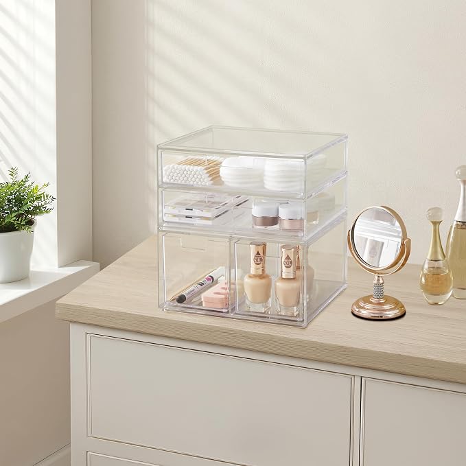 STORi Stackable Desk Organizer Drawers, 4 Multi-size Drawers - Image 6