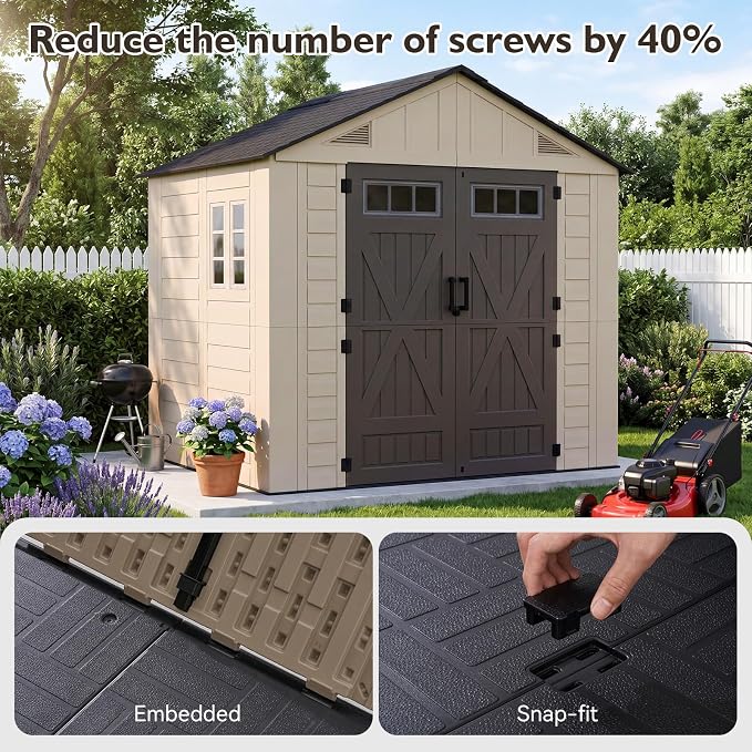 Aoxun 8x6 Ft Outdoor Storage Shed - Image 5