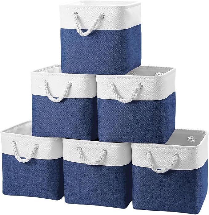 Cube Storage Bins, Collapsible Fabric Storage Cubes Bins, 11 Inch Cube Storage by BOFUGA