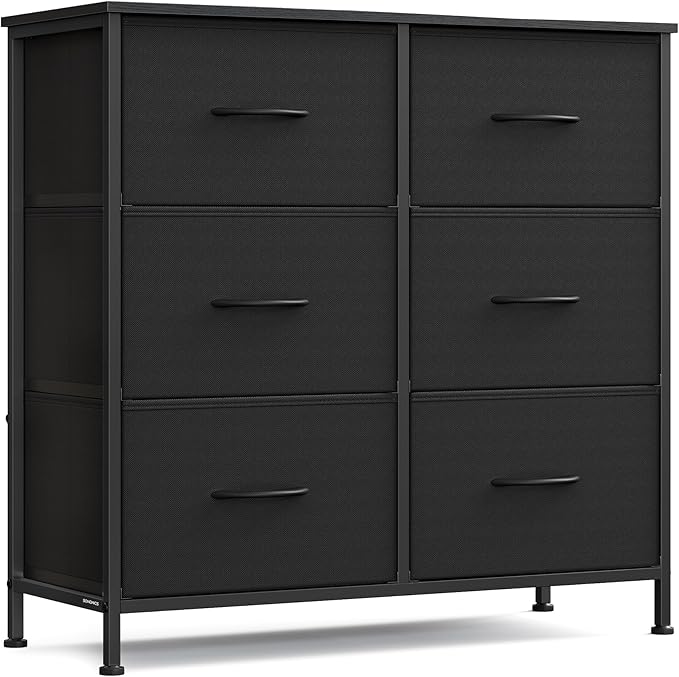 SONGMICS Dresser for Bedroom, Chest of Drawers, TV Stand, 6 Non-Woven Fabric by SONGMICSbySONGMICSHOME