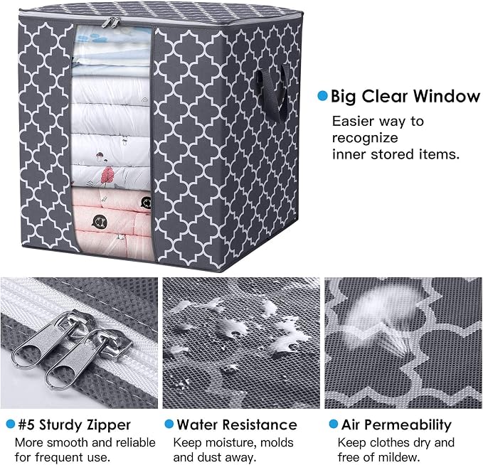 WISELIFE Storage Bags 8 Pack/100L Large Blanket Clothes Organization and - Image 5