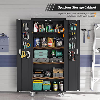 VINGLI 72'' Tall Garage Storage Cabinet, Metal Storage Cabinet - Image 7