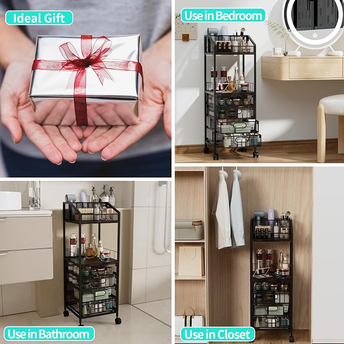 HapiRm Makeup Organizer Storage Cart - Image 8