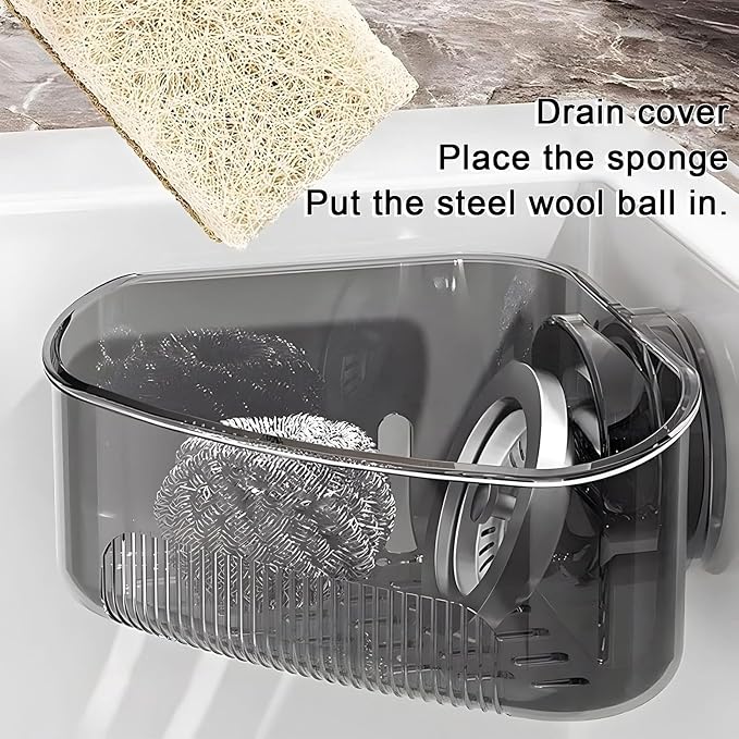 2PCS Sink Organizer Rack for Kitchen for Sponges, Sink Corner Drain Box - Image 2