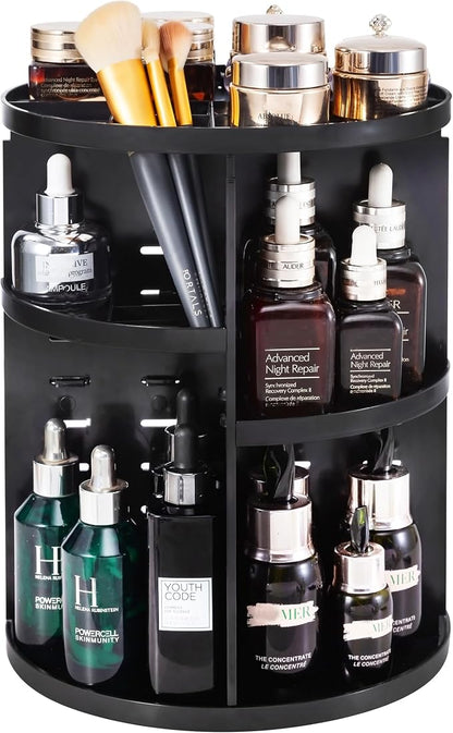 360 Rotating Makeup Organizer, DIY Adjustable Spinning Holder, Foldable by seinlife