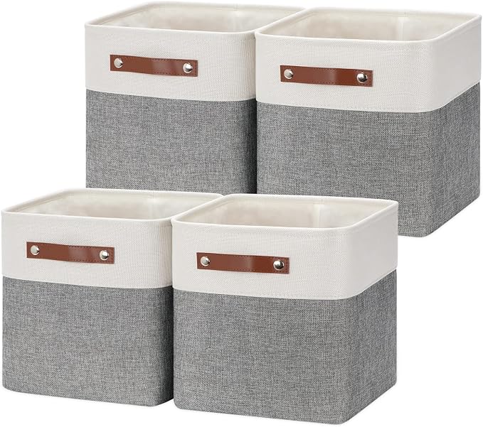 HNZIGE Fabric Cube Storage Baskets Bins Cube Baskets 11x11, Foldable Storage by HNZIGE