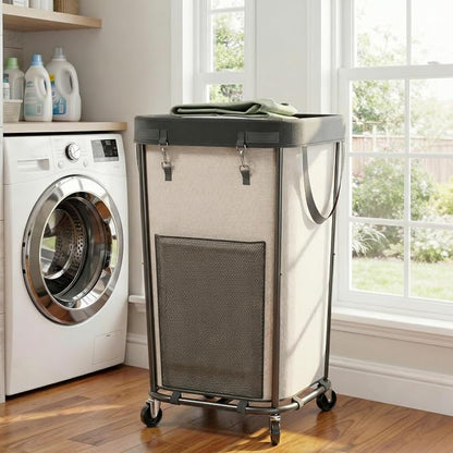 Laundry Basket with Wheels Rolling Laundry Basket, Removable Laundry Bag Design by Unknown
