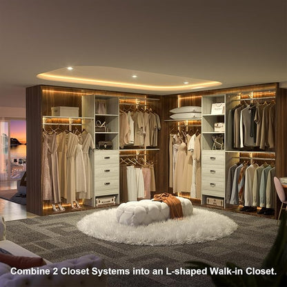 iSunirm 8FT Closet System, Wall Mount Bedroom Wardrobe - Image 4