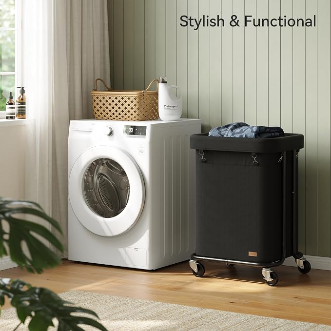 Laundry Basket with Wheels 150L/40Gal, Rolling Laundry Hamper with Steel Fram - Image 2