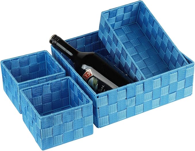 Posprica Woven Storage Baskets for Organizing, Small Black Baskets Cube Bin - Image 4