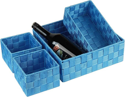 Posprica Woven Storage Baskets for Organizing, Small Black Baskets Cube Bin - Image 4