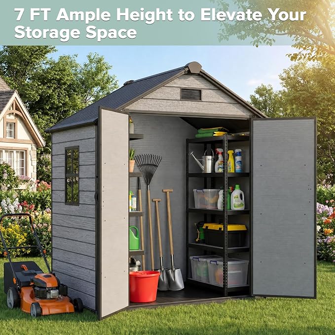 ZYJOYY Outdoor Storage Shed 6x4.4 FT - Image 4