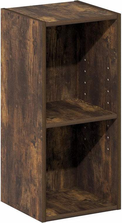 Furinno Fulda Book Shelf, 2-Tier Narrow Bookshelf, Bookcase - Image 6