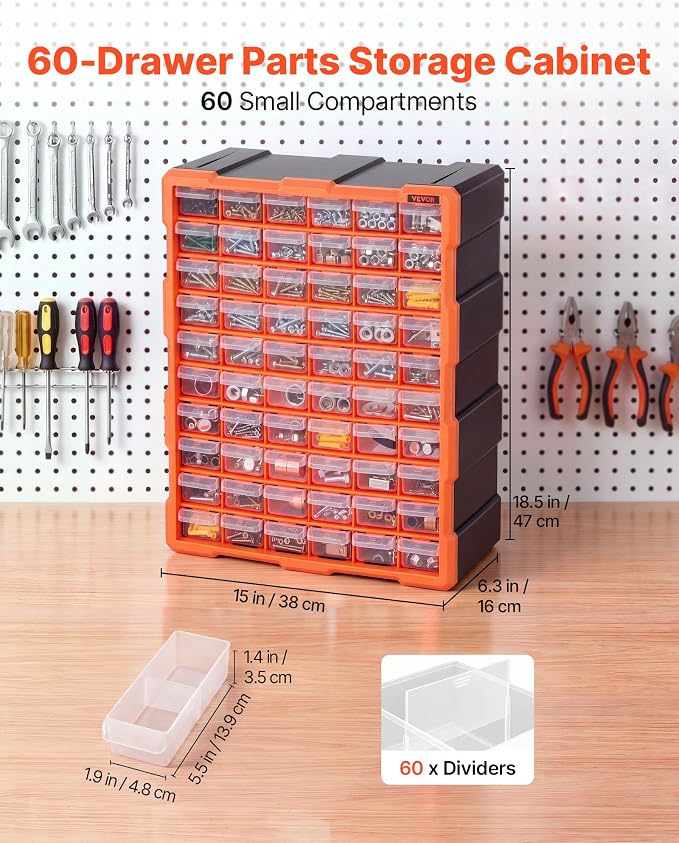 VEVOR 60-Drawer Storage Organizer, Drawer Storage Cabinet - Image 4