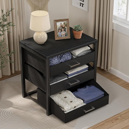 BOLUO Closet Drawers Black 3 Drawer Dresser - Image 6