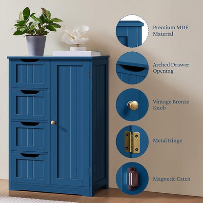 Yaheetech Wooden Bathroom Floor Cabinet, Side Storage Organizer Cabinet - Image 6