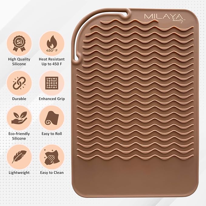 Vanity Accessories Heat Resistant Mat – Silicone Flat Iron & Curling Iron Holder - Image 4