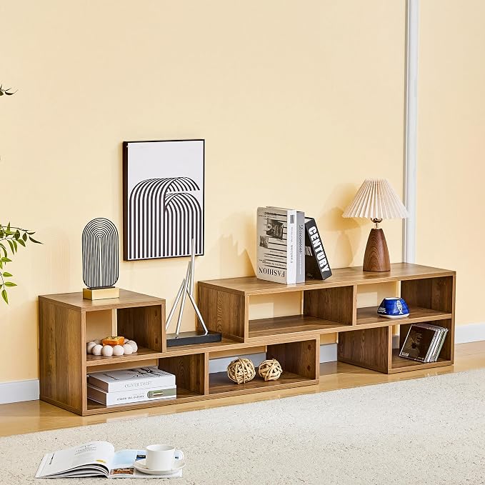 L-Shaped TV Stand for TVs up to 50''+, Modular TV Stand Dark Wood | Modern - Image 5