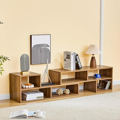 L-Shaped TV Stand for TVs up to 50''+, Modular TV Stand Dark Wood | Modern - Image 5