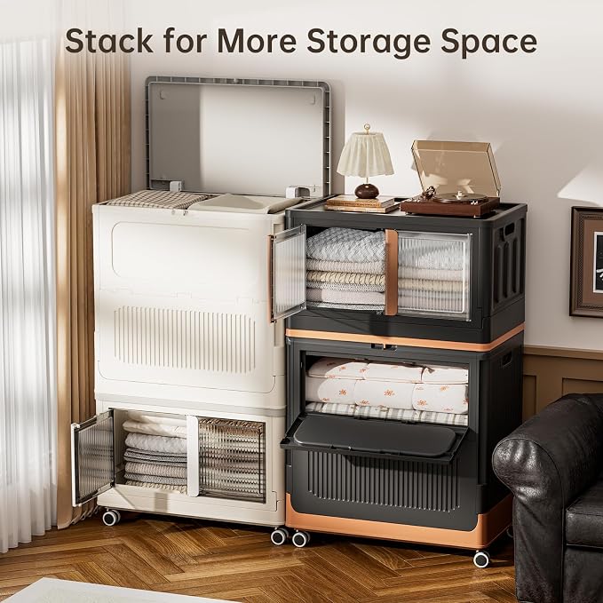 HAIXIN Large Storage Bin with Lid - 130QT Flip-top Storage Container with - Image 7
