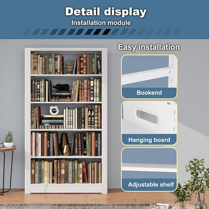 69” Tall Metal Bookshelf, Heavy Duty Bookcase, Modular Book Shelf - Image 5