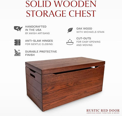 Amish Made Wooden Storage Chest Trunk Box - Image 2