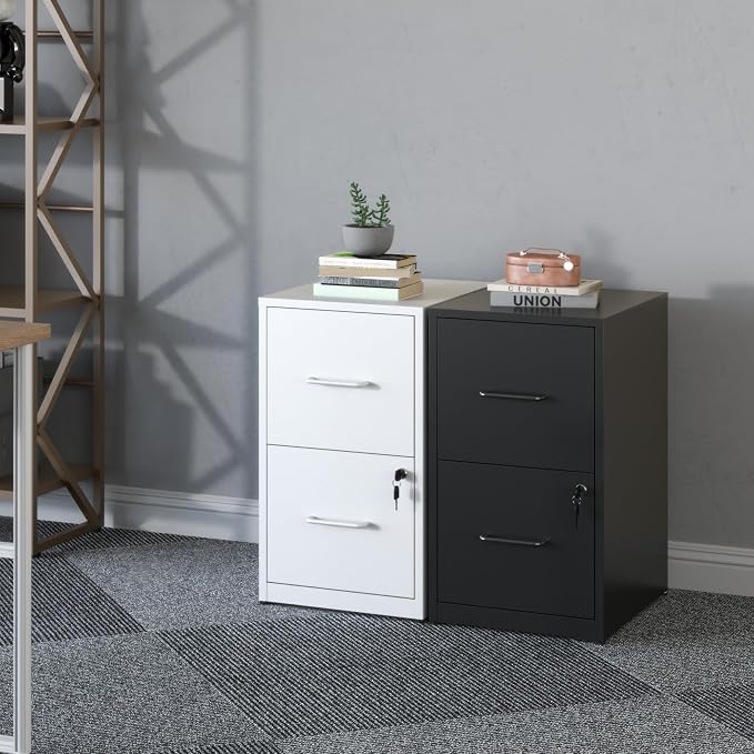 2 Drawer File Cabinet, Metal Vertical Filing Cabinet Under Desk Storage - Image 6