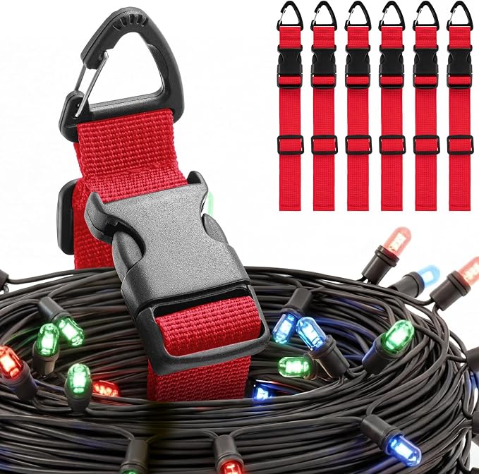 6 Pack 17 Inch Adjustable Extension Cord Holder Organizer by Wowangce