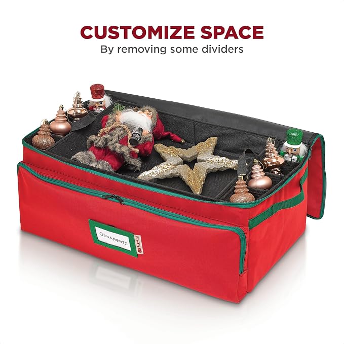 Premium Christmas Ornament Storage Box – Holds up to 72-3” Ornaments + 6 Side - Image 8