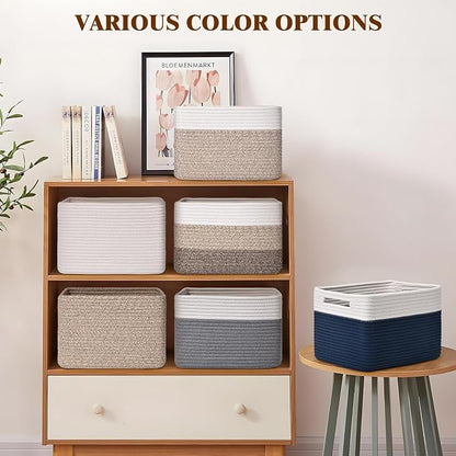 Storage Baskets for Organizing, 4 Pack Storage Baskets for Shelves, Woven - Image 7