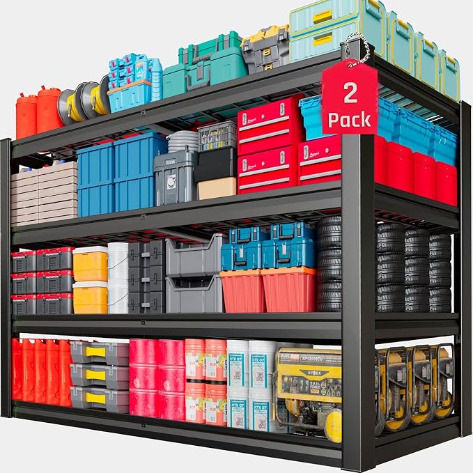 30" Deep Heavy Duty Garage Shelving Units, 4-Tier Metal Garage Shelves by SKZNSA