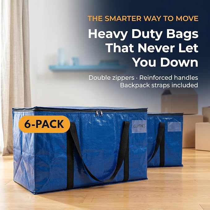 ClearSpace Heavy Duty Moving Bags or Storage Bag – Large Moving Boxes - Image 2