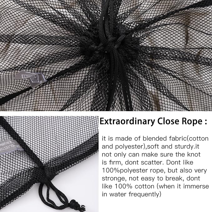 Kimmama Heavy Duty Coarse Mesh Drawstring Laundry Bag, 24 x 36'' | Super Sturdy - Image 4