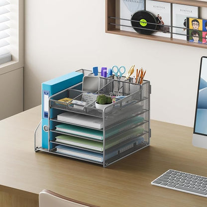 Lavatino 5-Tier Metal Mesh Desk Organizer - Image 4