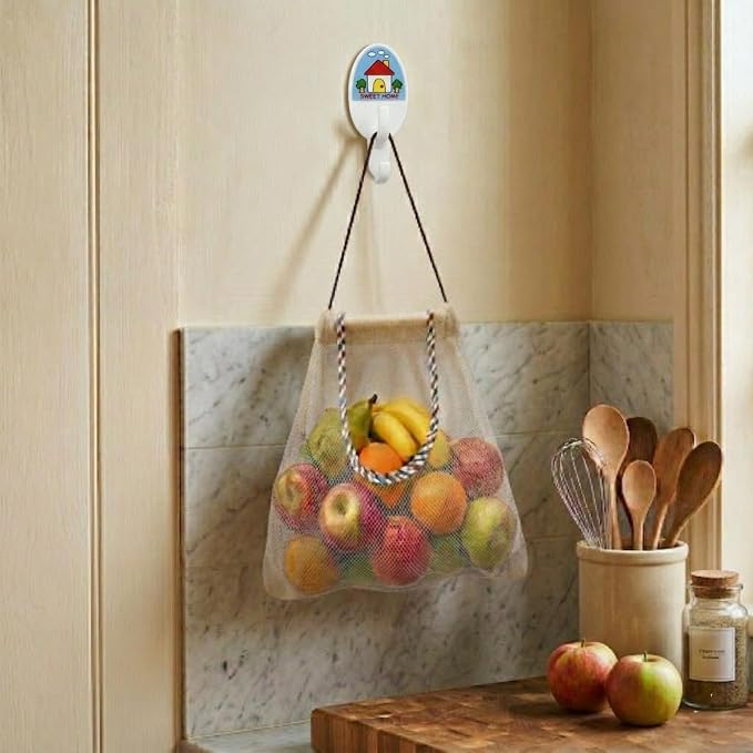 Reusable Hanging Storage Mesh Bags, 2 Bags & 2 Hooks | Durable, Breathable - Image 7