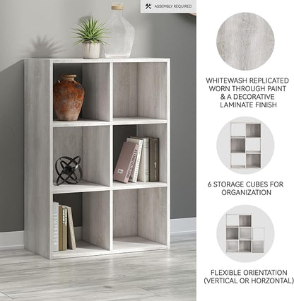 Signature Design by Ashley Paxberry Coastal 6 Cube Storage Organizer or Bookcase - Image 4