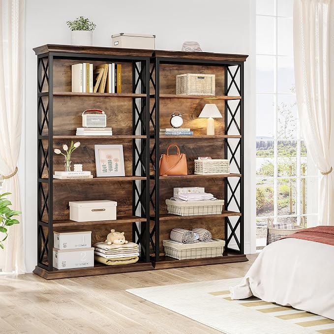 Tribesigns 6-Tier Bookcase, 71 Inches Industrial Bookshelves and Bookcase | - Image 6