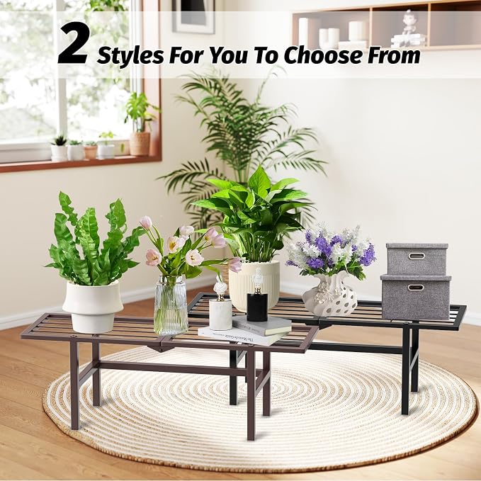2 Pack 1 Tier Plant Stand Indoor Outdoor- Foldable Metal Plant Shelf, 8.7" - Image 8