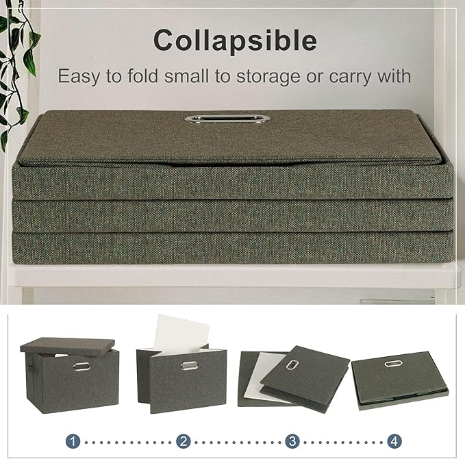 Large 17" 36 Quart Collapsible Stackable Storage Bins - Image 4